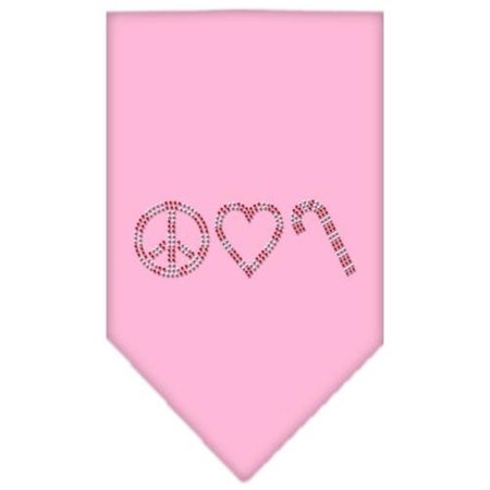 UNCONDITIONAL LOVE Peace Love Candy Cane Rhinestone Bandana Light Pink Small UN801123